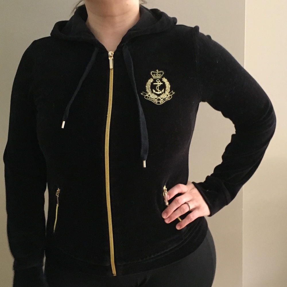 Ralph Lauren Velvet zip up hoodie
